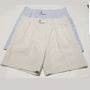 Peter Millar Seersucker Blue Khaki Lot of 2 Sz 36